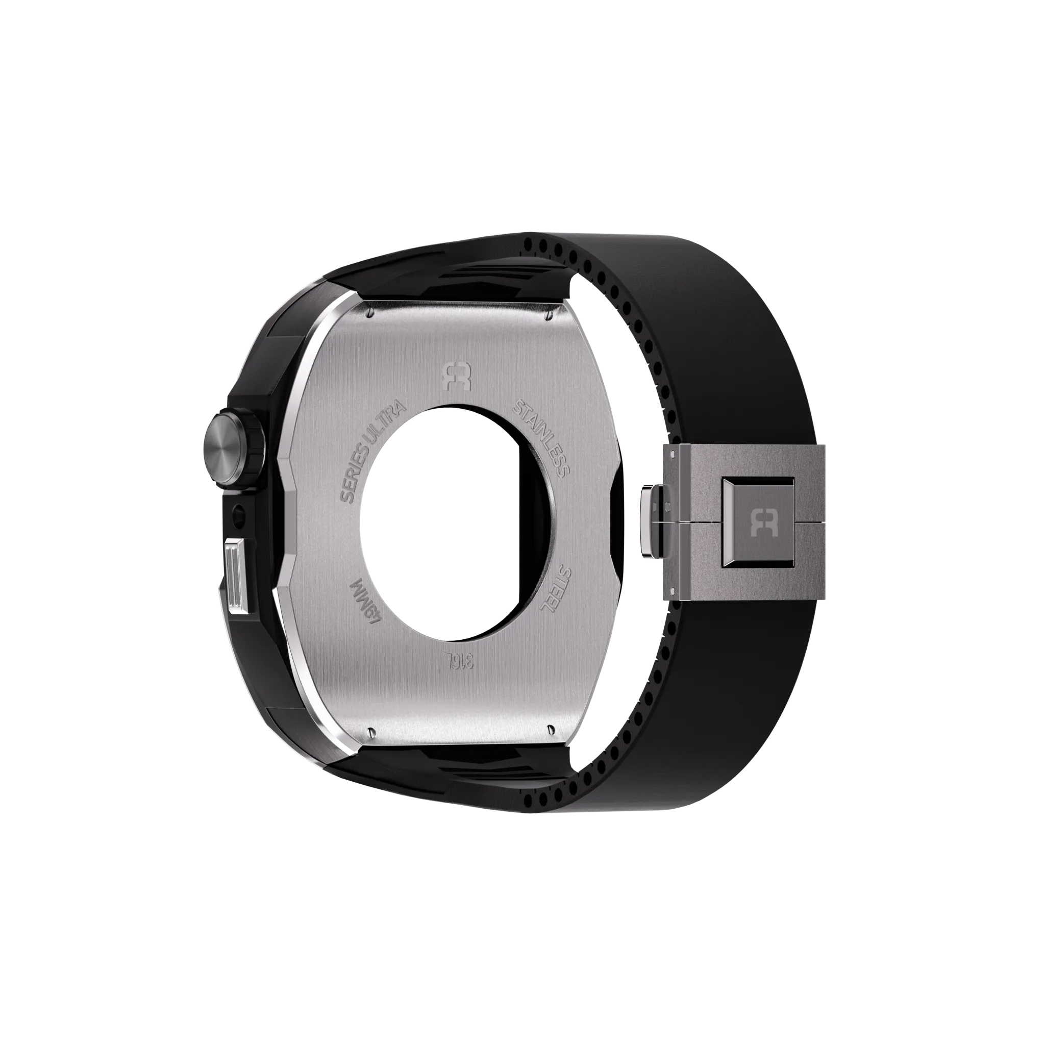Reqior Funda con correa de goma Apple Watch 45mm (plateado)