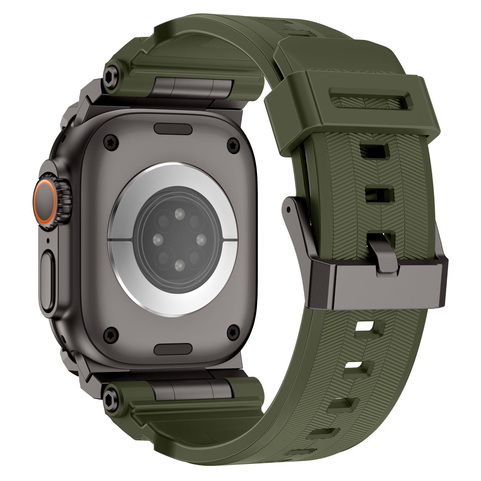 Correa silicona 'Cuatro garras' Apple Watch Ultra (verde/negro)