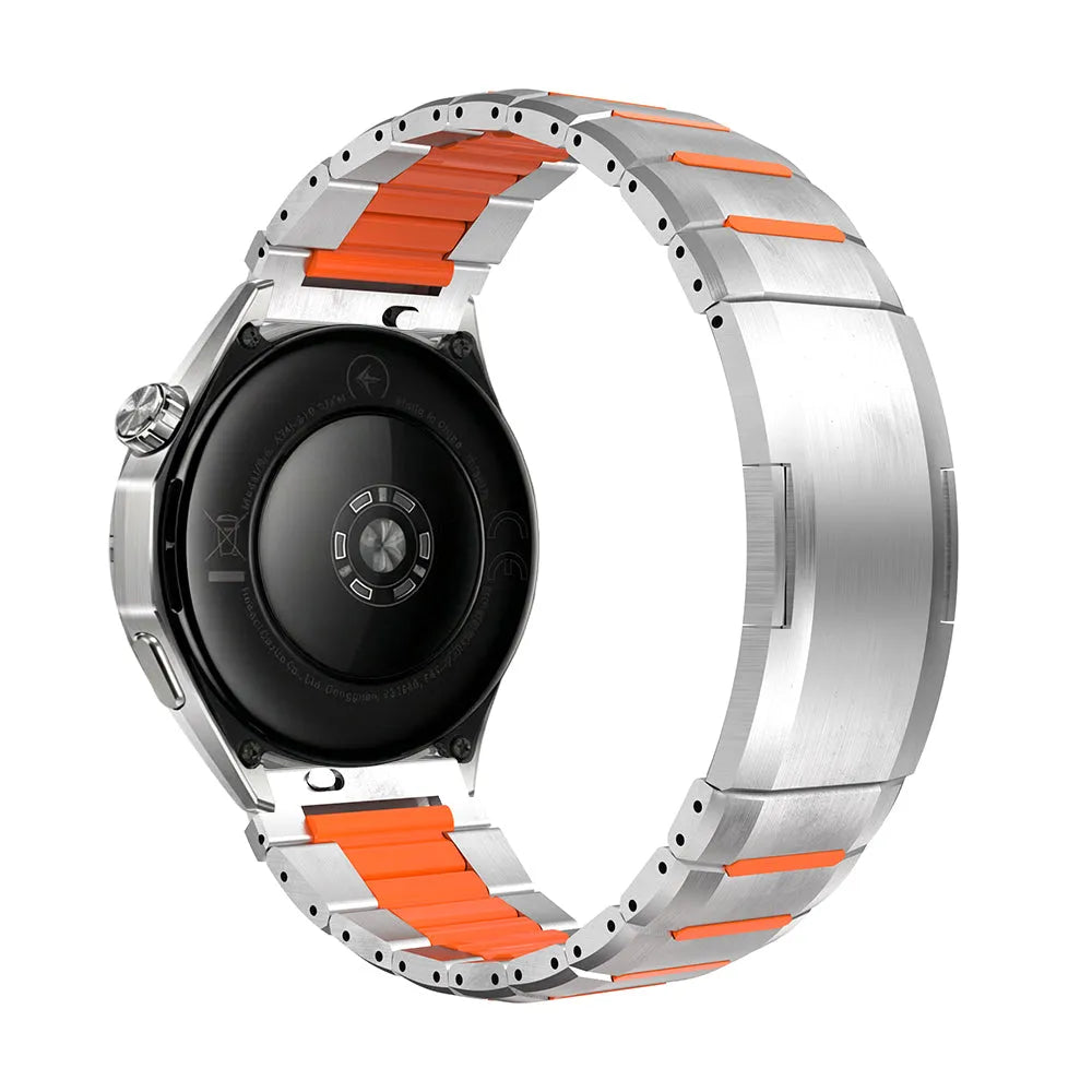 Correa acero híbrido 'One Push' Gard Pro Health Smartwatch 2 (titanio/naranja)