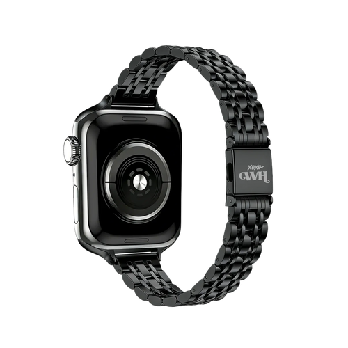xoxo Wildhearts Correa acero 'slim' Apple Watch (negro)
