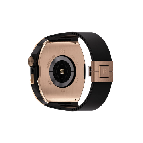 Reqior Funda con correa de goma Apple Watch 45mm (rosa dorado/negro)