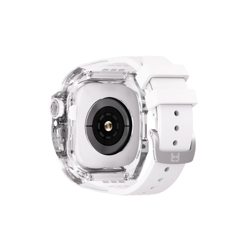 Reqior Funda de polímero con correa de goma Apple Watch 45mm (transparente)