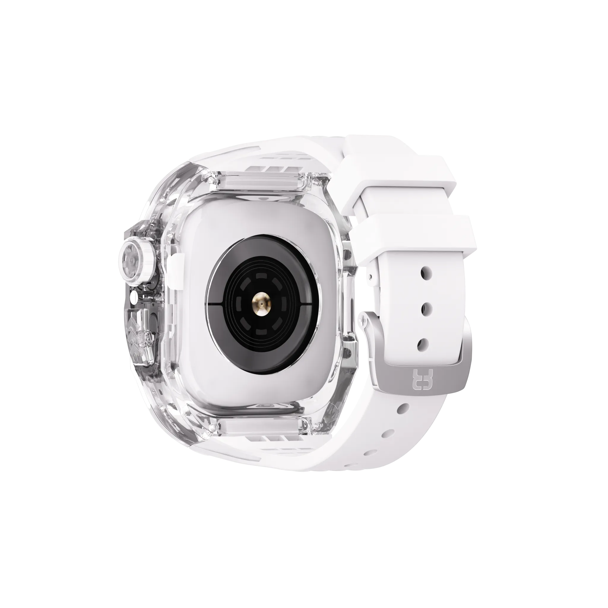 Reqior Funda de polímero con correa de goma Apple Watch 45mm (transparente)