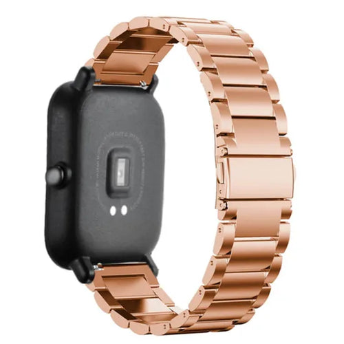 Steel Strap, rose gold, on a watch, 3/4 rear view