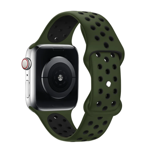 Correa deportiva Apple Watch (verde oliva/negro)
