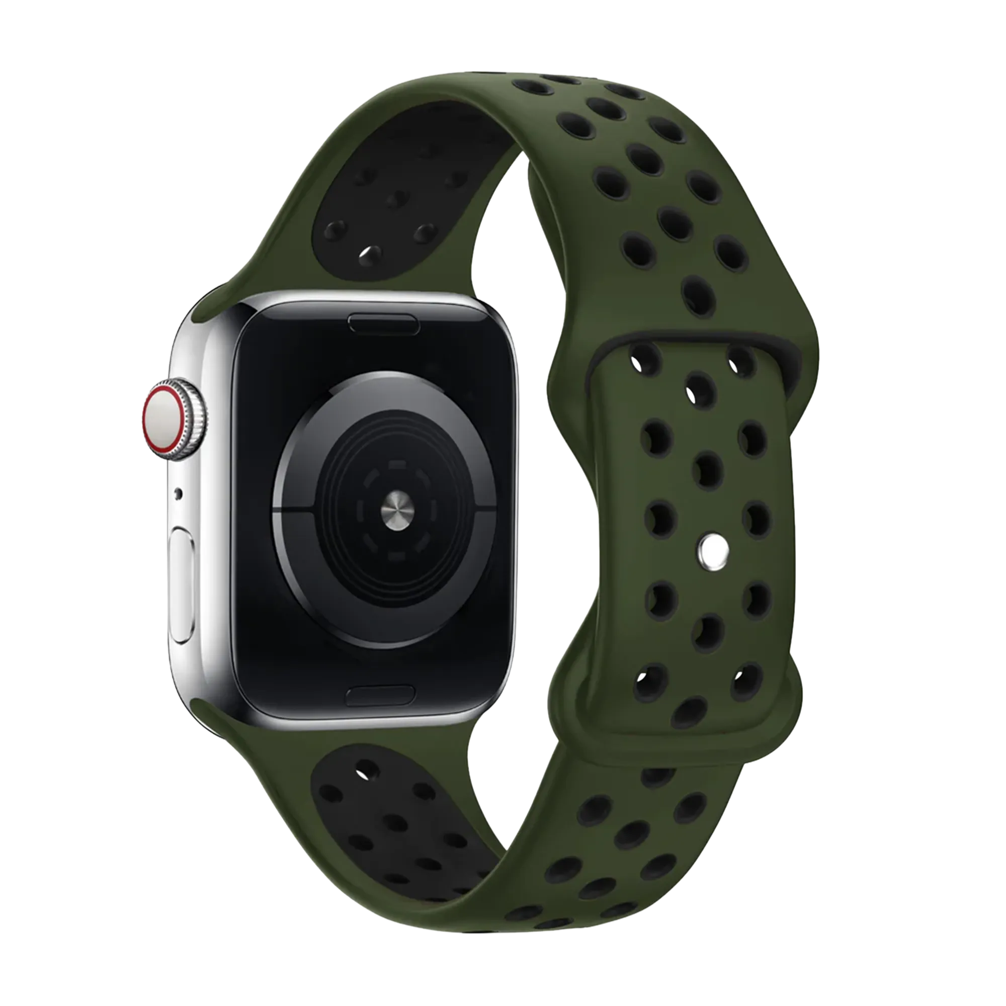 Correa deportiva Apple Watch (verde oliva/negro)