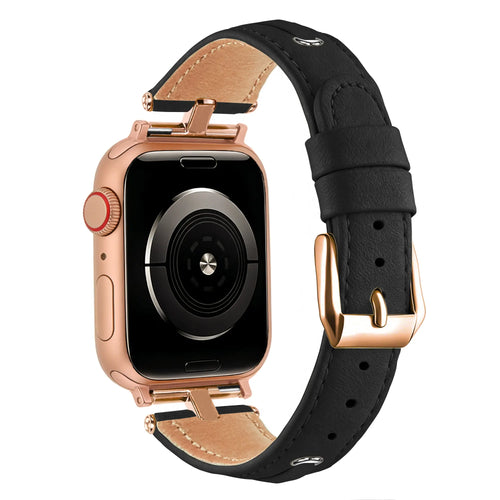 Bandz Correa cuero 'T-belt' Apple Watch (negro)