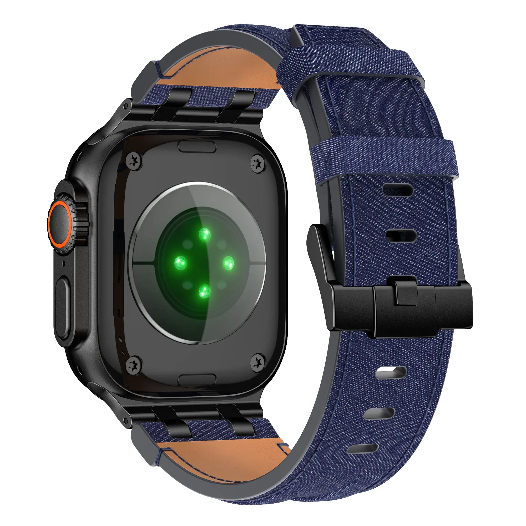 Correa cuero denim Apple Watch (azul/negro)