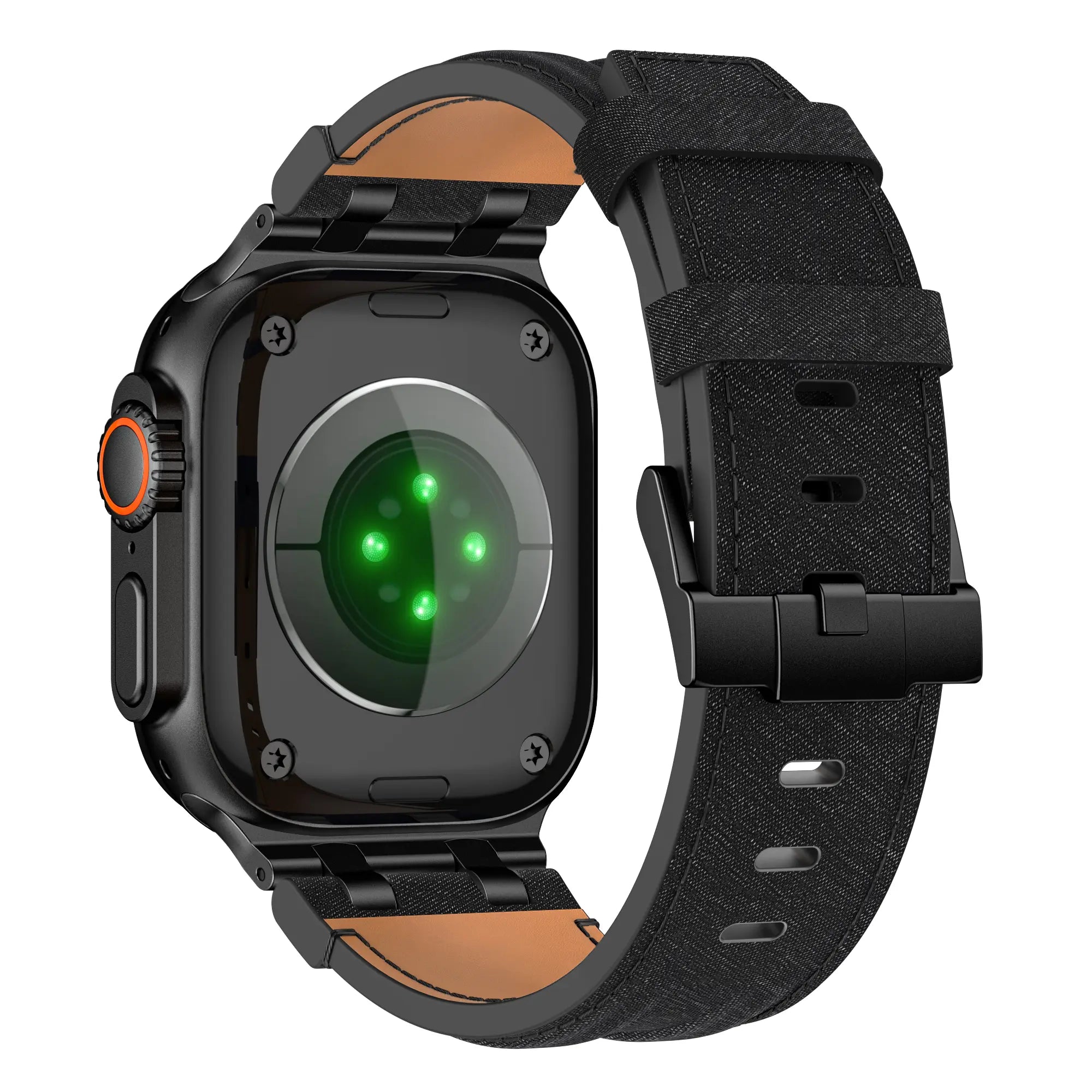 Correa cuero denim Apple Watch (negro)