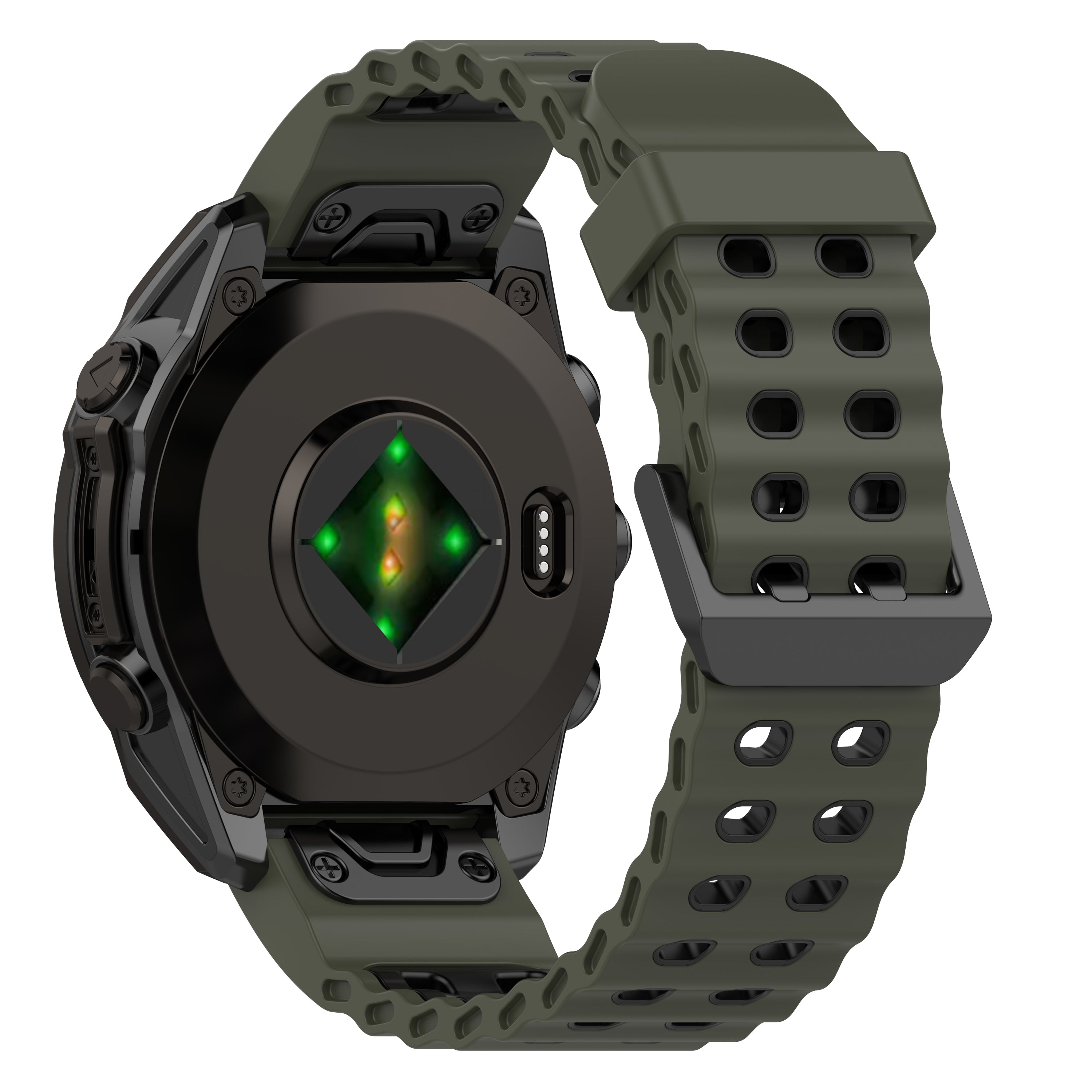 Garmin Tactix 7 Pro Wave Sport Strap (Green/Black)