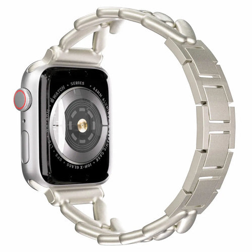Steel Strap V-Type, starlight, on a watch, 3/4 rear view