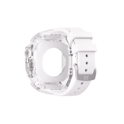 Reqior Funda de polímero con correa de goma Apple Watch 45mm (transparente)