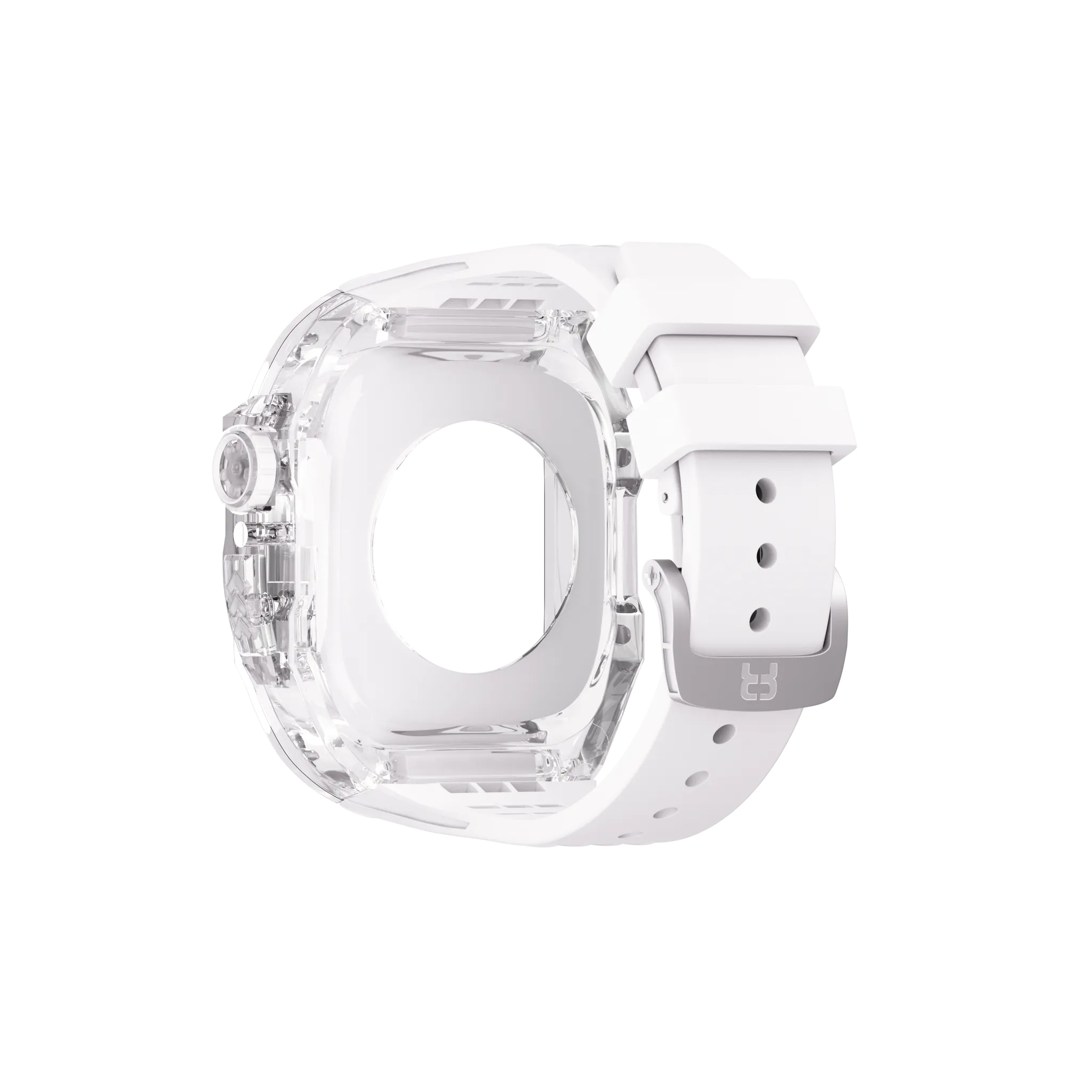 Reqior Funda de polímero con correa de goma Apple Watch 45mm (transparente)