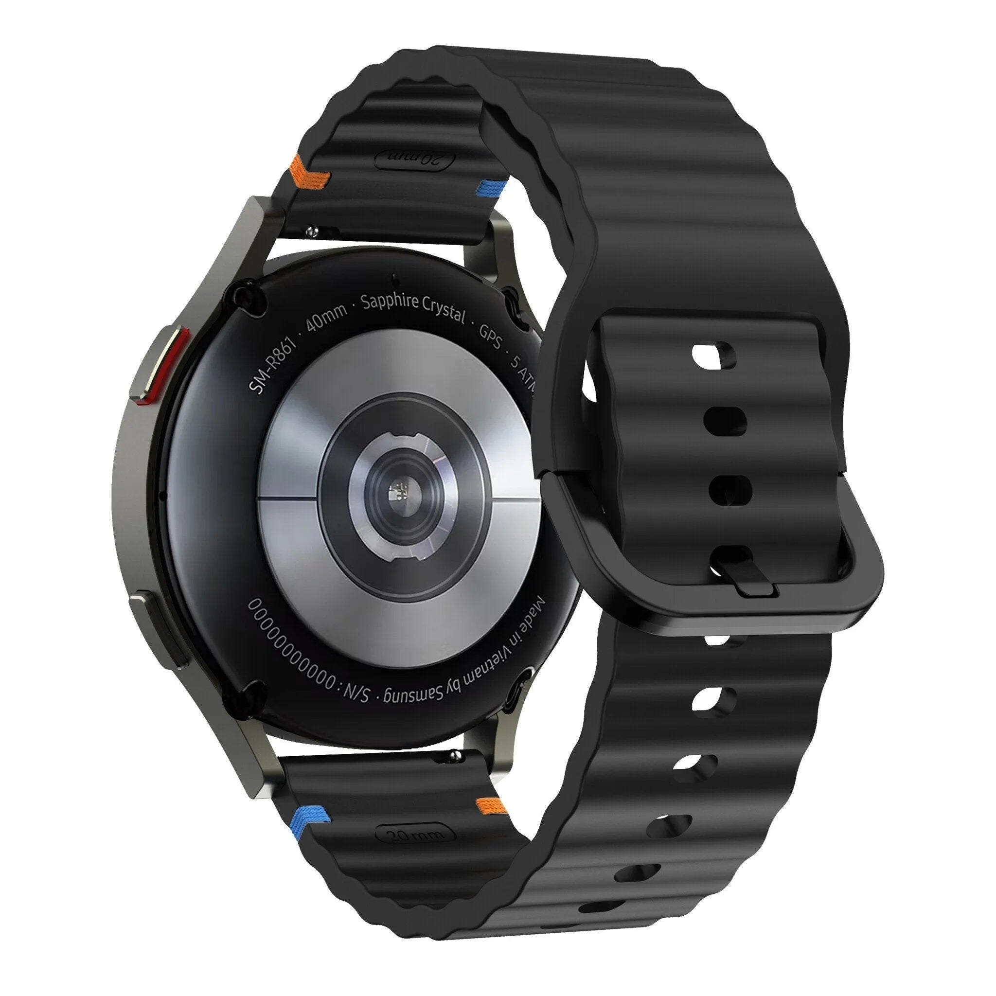Suunto Vertical Wave Silicone Strap (Black)