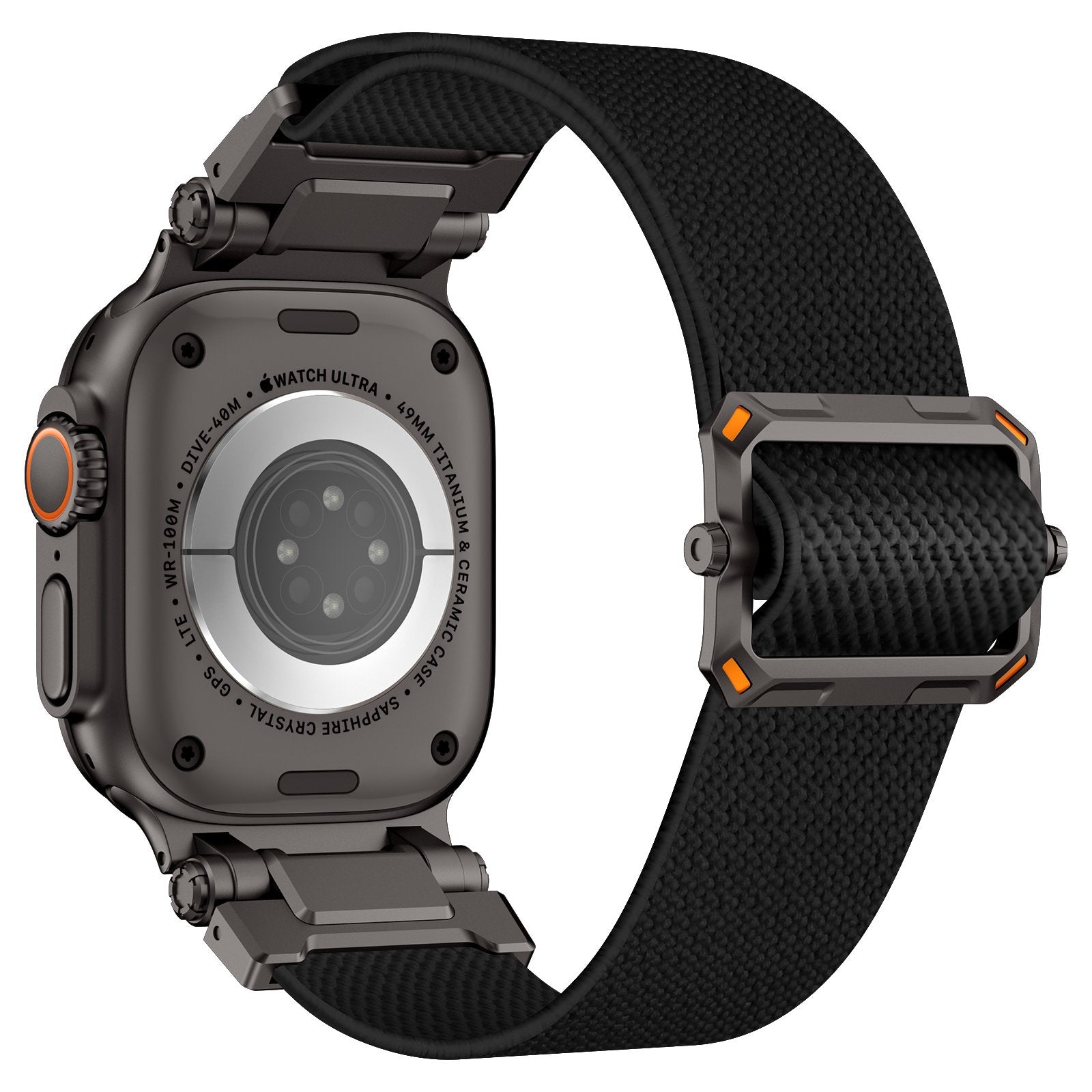 Correa poliéster 'Explorer' Apple Watch Ultra (negro con negro)