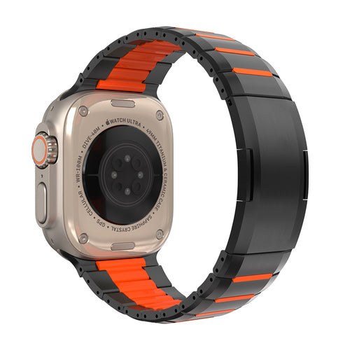 Correa acero híbrido Apple Watch Ultra (negro/naranja)