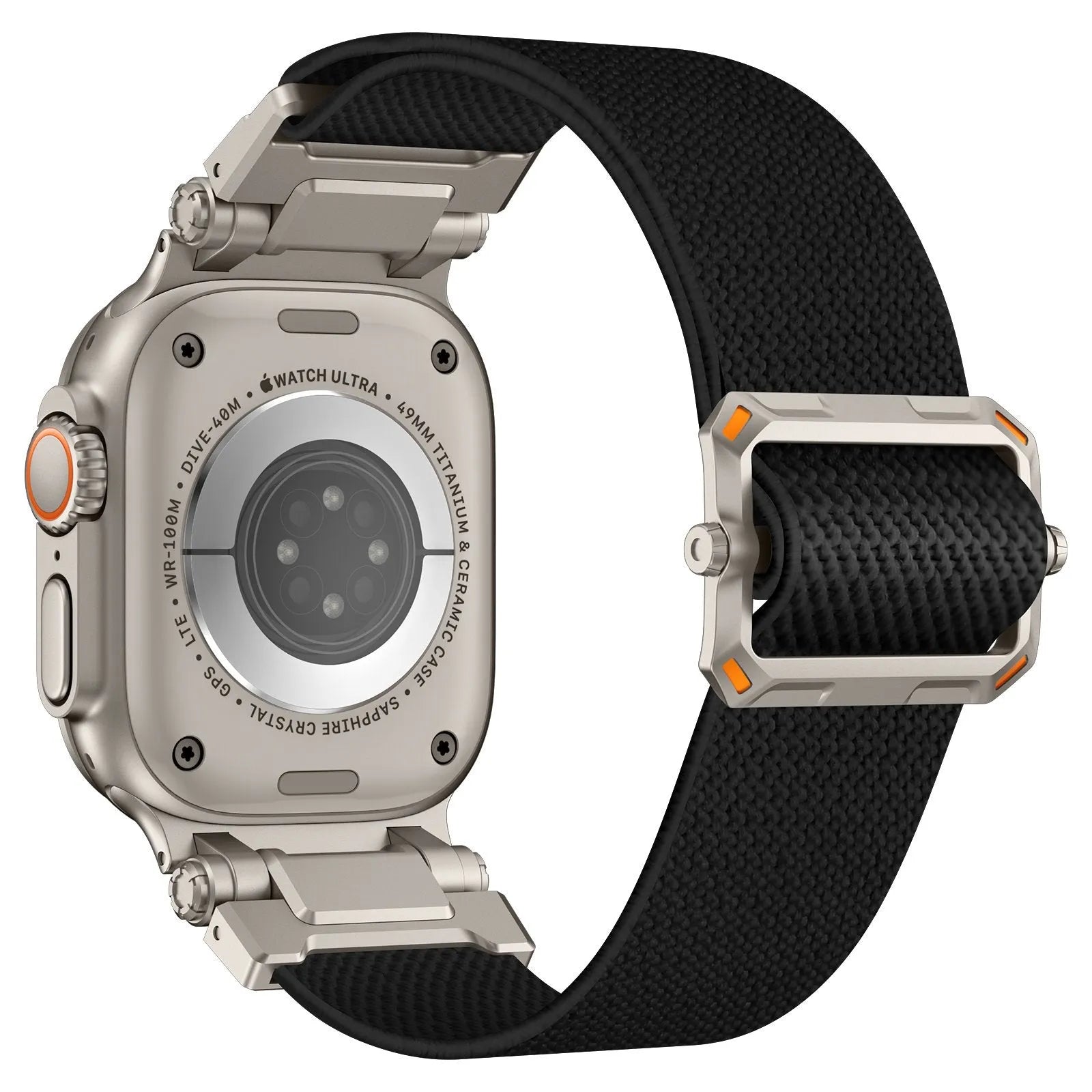 Correa poliéster 'Explorer' Apple Watch (negro/titanio)