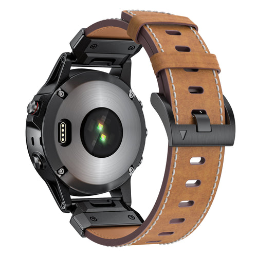 Garmin Fenix 5x / 6x Genuine Leather Band (Brown)