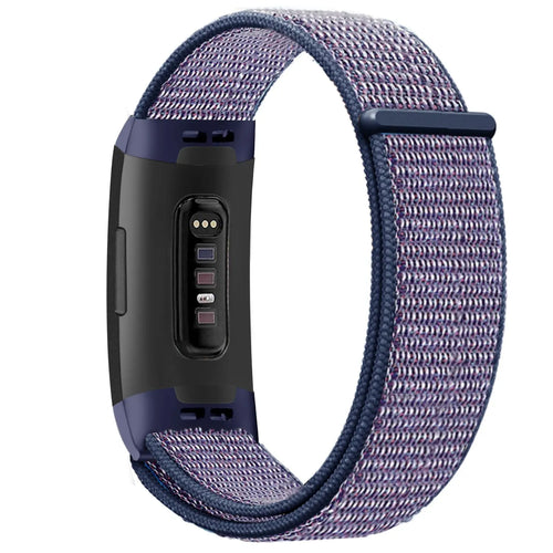 Nylon Strap, dark blue, on a watch, 3/4 rear view