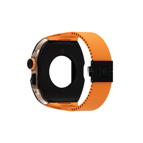Reqior Funda con correa de goma Apple Watch Ultra (negro/naranja)
