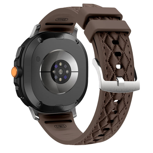 Samsung Galaxy Watch 8 Classic Diamond Leather Hybrid Strap (Dark Brown)