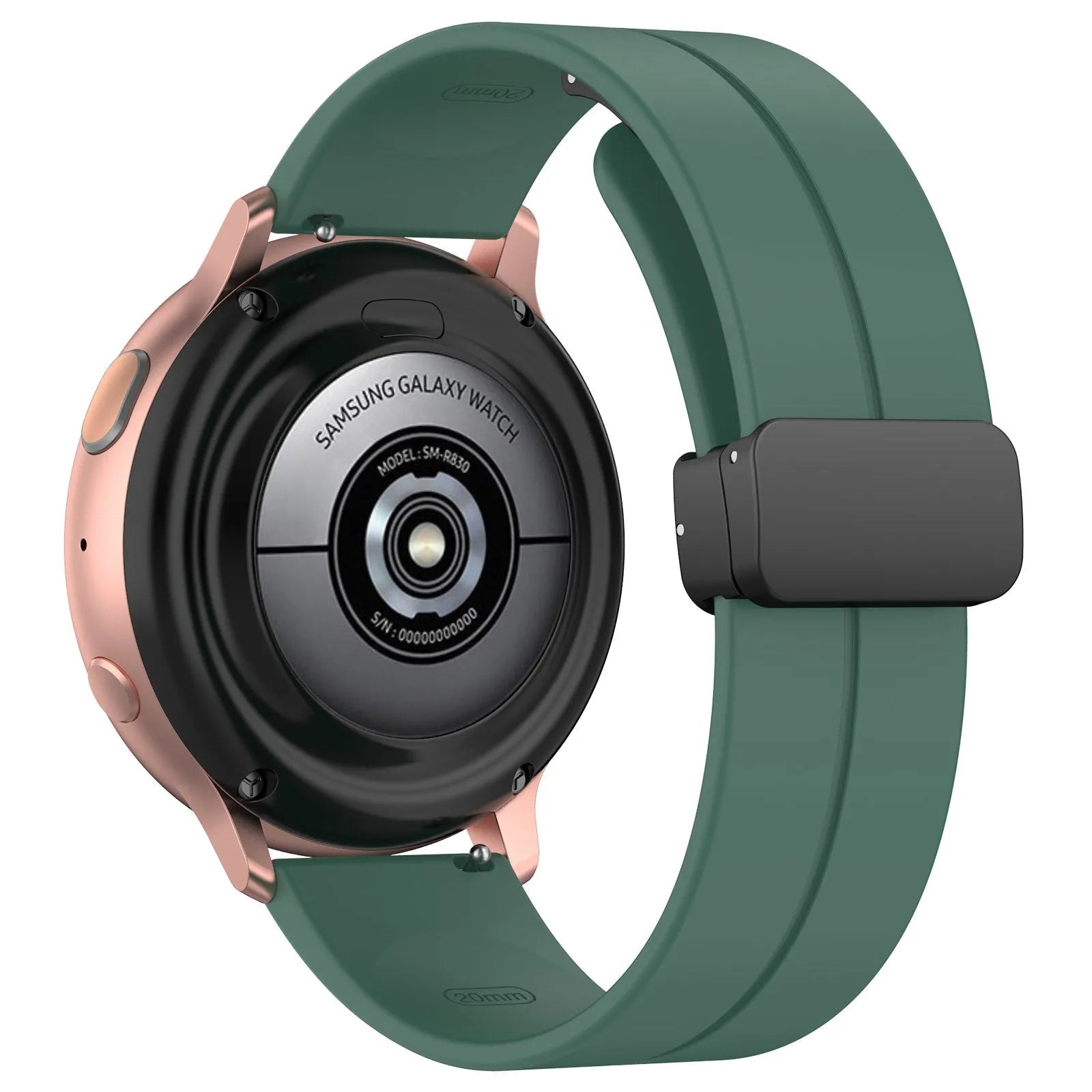 Coros Apex 2 D-Buckle Silicone Strap (Dark Green)