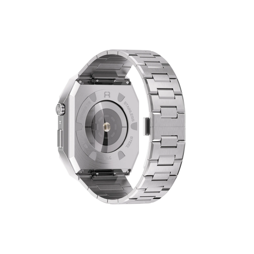 Reqior Funda con correa de acero 'Nautilus' Apple Watch 45mm (plateado)
