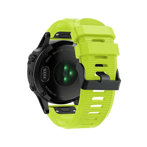 Silicone Strap, light green, on a watch, 3/4 rear view