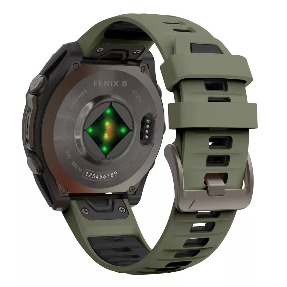 Correa deportiva con hebilla Garmin Fenix 8 Pro - 51mm (verde oliva/negro)