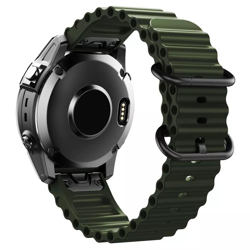 Correa ondulada Garmin Quatix 8 - 47mm (verde militar)