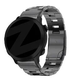 Titanium Link Strap, grey, on a watch, 3/4 rear view