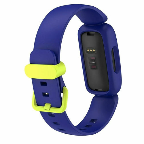 Silicone Strap, blue, on a watch, 3/4 rear view
