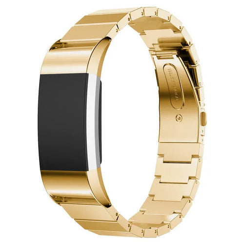 Metal Strap, gold, on a watch, 3/4 rear view