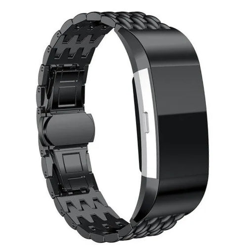 Steel Dragon Strap, black, on a watch, 3/4 rear view