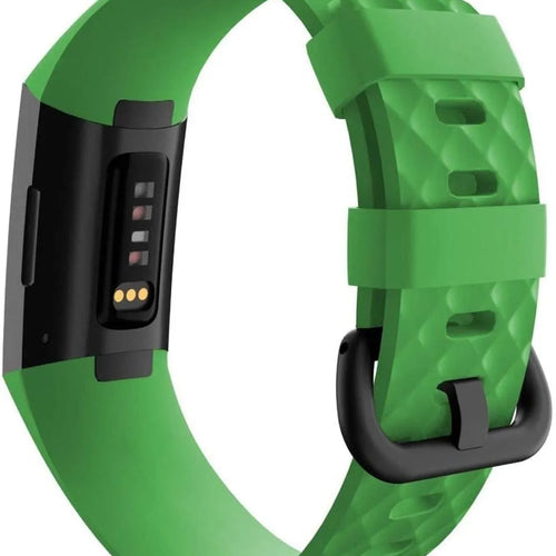Silicone Strap, green, on a watch, 3/4 rear view