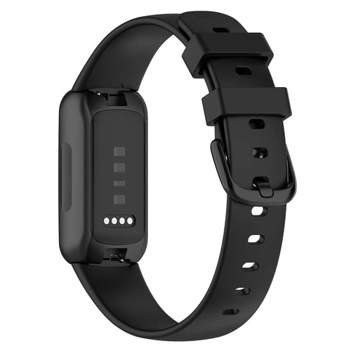 Silicone Strap, black, on a watch, 3/4 rear view