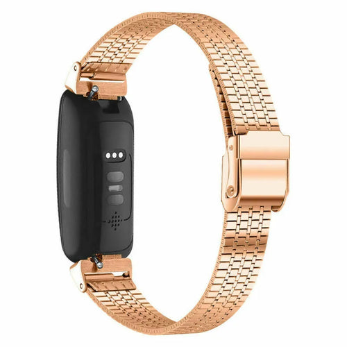 Fine Steel Strap, rose gold, on a watch, 3/4 rear view