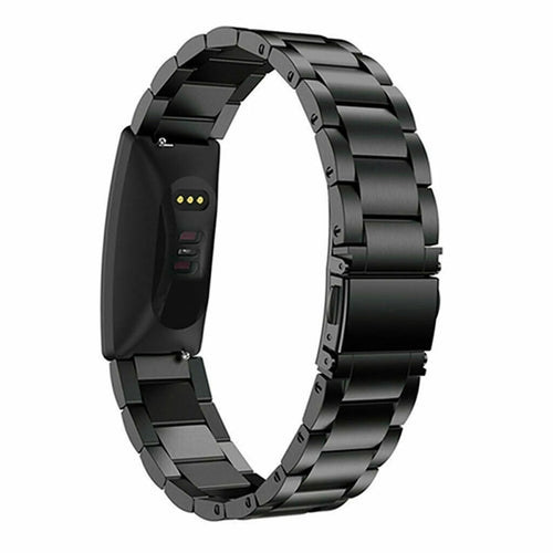 Steel Strap, black, on a watch, 3/4 rear view