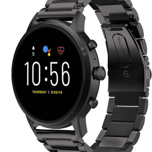Titanium Strap, black, on a watch, 3/4 rear view