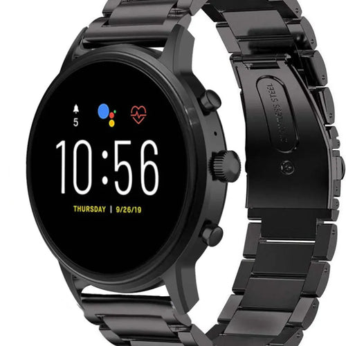 Titanium Strap, black, on a watch, 3/4 rear view
