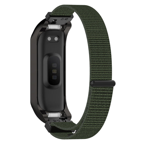 Nylon Strap, green, on a watch, 3/4 rear view