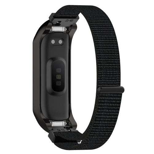 Nylon Strap, black, on a watch, 3/4 rear view
