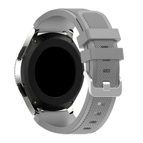 Twill Silicone Strap, grey, on a watch, 3/4 rear view