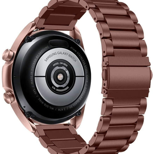 Steel Strap, bronze, on a watch, 3/4 rear view
