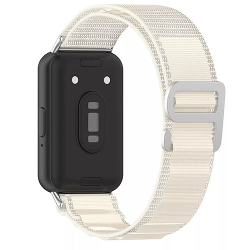 Alpine Nylon Strap, starlight, on a watch, 3/4 rear view