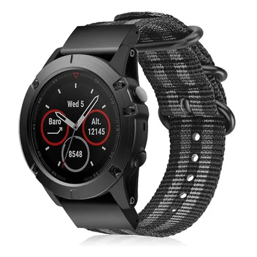 Garmin Instinct Nylon Buckle Strap (Black/Grey)