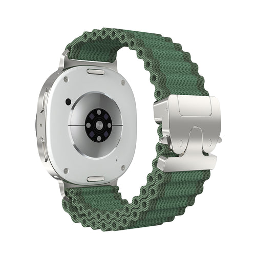 Correa nylon Outdoor con hebilla-P Samsung Galaxy Watch 9 - 40mm (verde/plata)