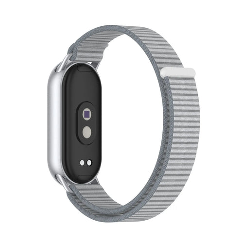 Modern Nylon Strap, grey, on a watch, 3/4 rear view