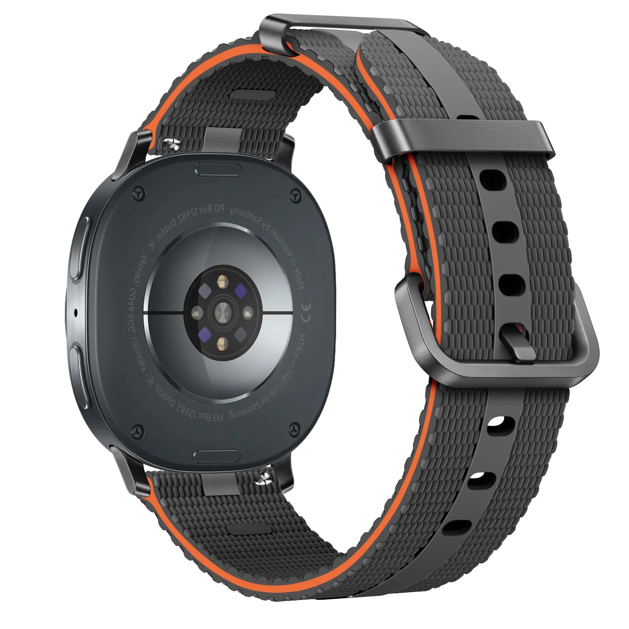 Correa activa silicona Samsung Galaxy Watch 9 - 40mm (gris oscuro/naranja)