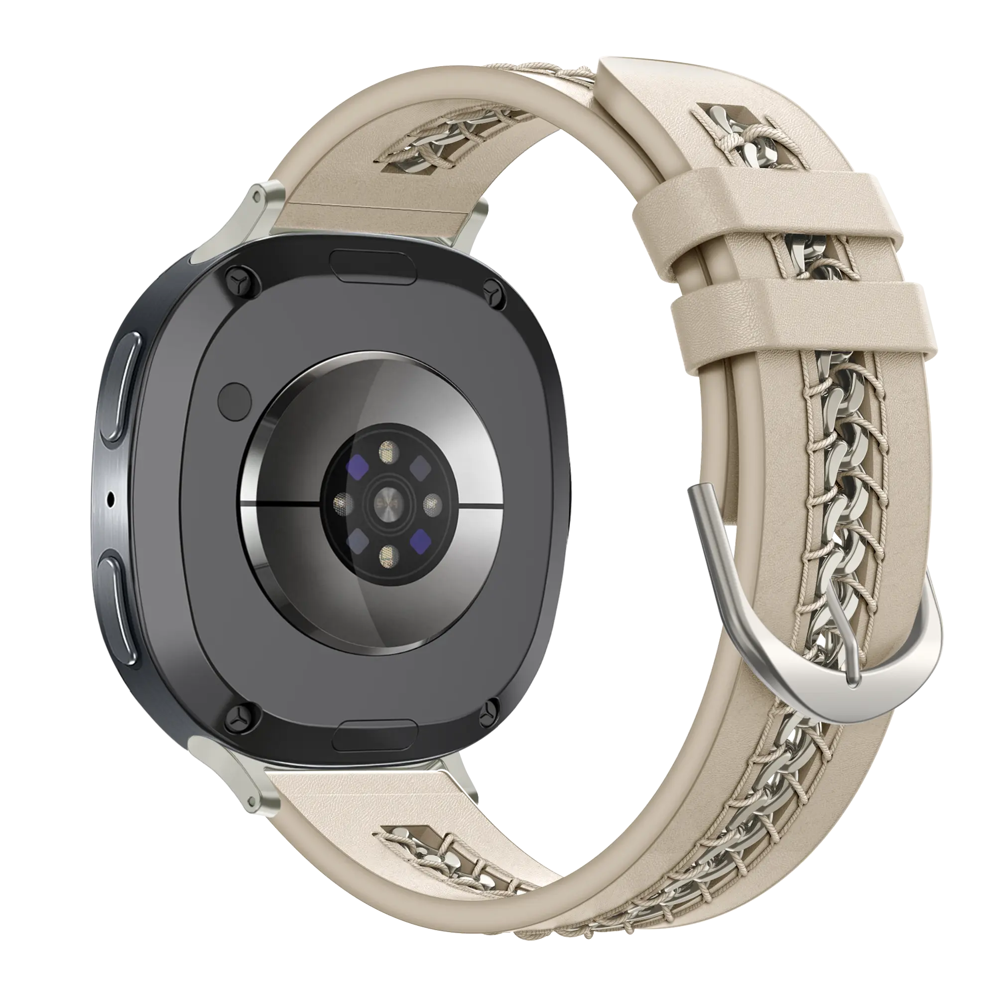 Bandz Correa cuero 'Chains' Samsung Galaxy Watch 8 Classic (beige)